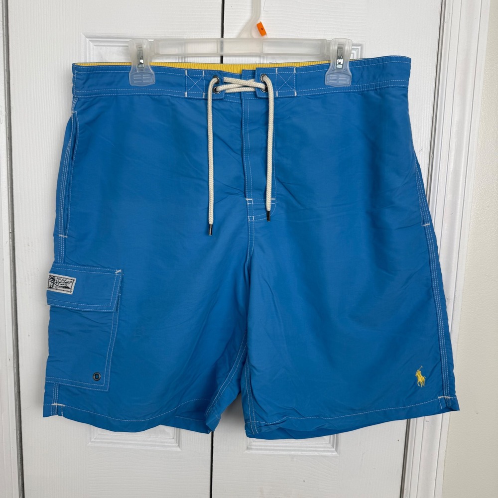 Polo Ralph Lauren Swim Trunks Large Blue Preppy Coastal Board Shorts